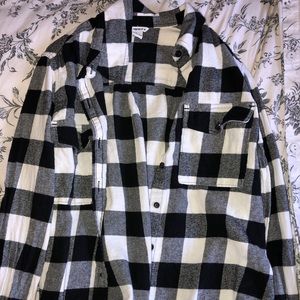 Black and white checkered flannel